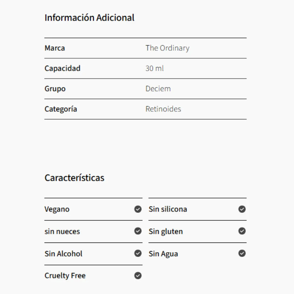 Retinol 0.5% 30ML - Disminuye tus manchas